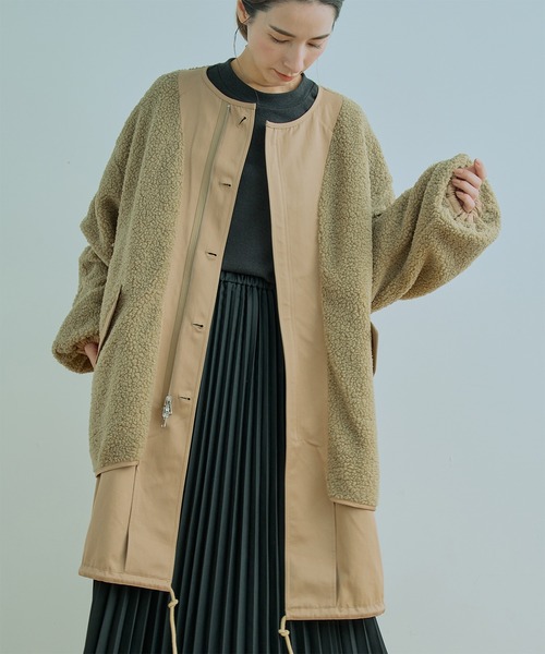 Kelen（ケレン）の「「KELEN / ケレン」HALI / REVERSIBLE NO COLLAR MOD COAT（ダウンジャケット/コート・レディース・ブラック/ベージュ/カーキ・M/S）」の13枚目の写真