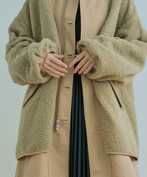 Kelen（ケレン）の「「KELEN / ケレン」HALI / REVERSIBLE NO COLLAR MOD COAT（ダウンジャケット/コート・レディース・ブラック/ベージュ/カーキ・M/S）」の14枚目の写真