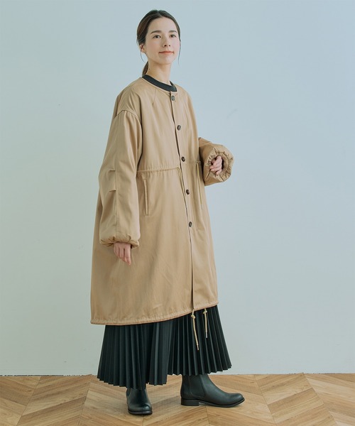 Kelen（ケレン）の「「KELEN / ケレン」HALI / REVERSIBLE NO COLLAR MOD COAT（ダウンジャケット/コート・レディース・ブラック/ベージュ/カーキ・M/S）」の18枚目の写真