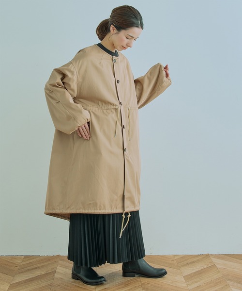 Kelen（ケレン）の「「KELEN / ケレン」HALI / REVERSIBLE NO COLLAR MOD COAT（ダウンジャケット/コート・レディース・ブラック/ベージュ/カーキ・M/S）」の19枚目の写真