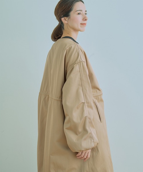 Kelen（ケレン）の「「KELEN / ケレン」HALI / REVERSIBLE NO COLLAR MOD COAT（ダウンジャケット/コート・レディース・ブラック/ベージュ/カーキ・M/S）」の22枚目の写真