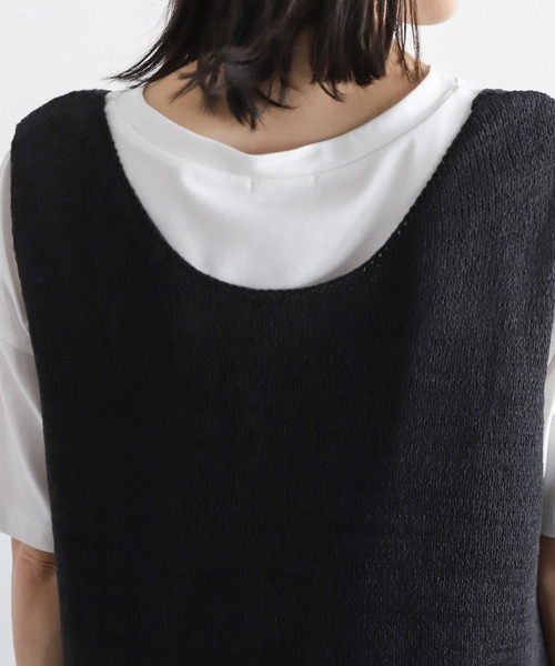 LEPSIM(レプシィム)の「5ゲージテープヤーンベスト 285078(ベスト・レディース・ブラック/ブルー/グレイッシュベージュ・FREE)」の10枚目の写真