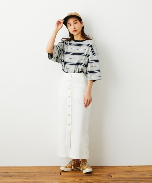 RODEO CROWNS WIDE BOWL(ロデオクラウンズワイドボウル)の「SHARE MULTI BORDER Tシャツ(Tシャツ/カットソー・レディース・レディッシュグレー/グリーン系その他/ホワイト系その他・FREE)」の16枚目の写真