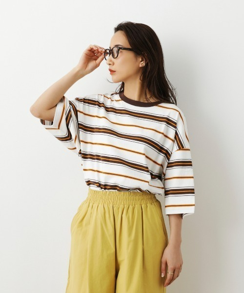 RODEO CROWNS WIDE BOWL(ロデオクラウンズワイドボウル)の「SHARE MULTI BORDER Tシャツ(Tシャツ/カットソー・レディース・レディッシュグレー/グリーン系その他/ホワイト系その他・FREE)」の22枚目の写真