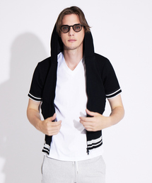 5351 POUR LES HOMMES | ハーフスリーブニットフーディー(パーカー)