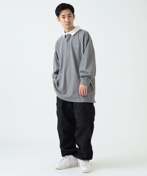 Champion（チャンピオン）の「Champion × BEAMS / 別注 Rugger Shirt（ポロシャツ・メンズ・ブラック/グレー・MEDIUM/LARGE/X-LARGE）」の4枚目の写真