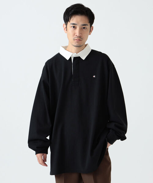 Champion（チャンピオン）の「Champion × BEAMS / 別注 Rugger Shirt（ポロシャツ・メンズ・ブラック/グレー・MEDIUM/LARGE/X-LARGE）」の8枚目の写真