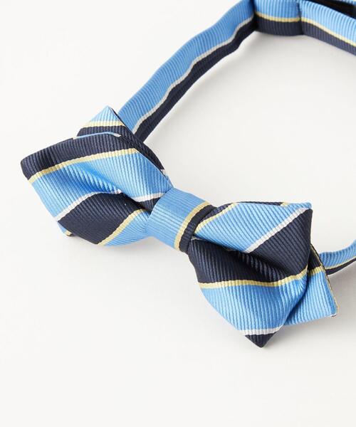 green label relaxing（グリーンレーベルリラクシング）の「GLR ボウタイ チーフ セット/ ストライプ（蝶ネクタイ・キッズ・ライトブルー/ケリー・FREE）」の4枚目の写真