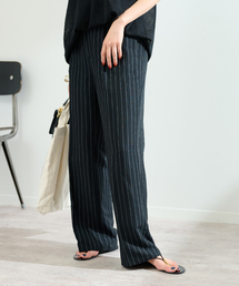 リネンレーヨンストレートパンツ