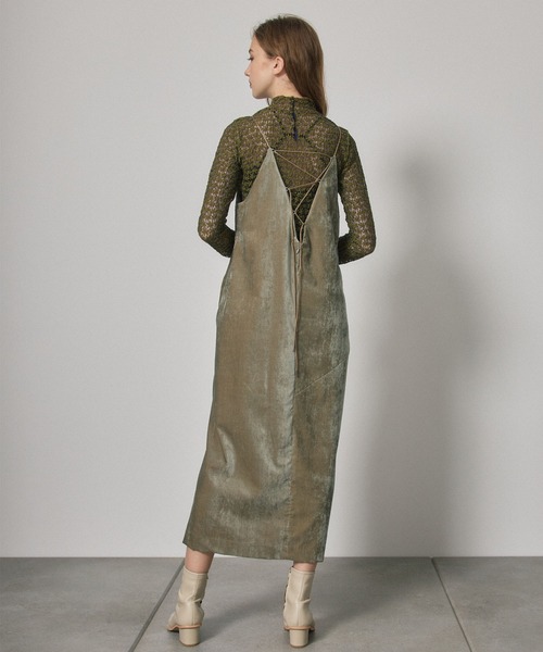 PUBLIC TOKYO（パブリックトウキョウ）の「シャーベットベロアキャミワンピース（ワンピース・レディース・カーキ/ピンク・FREE）」の19枚目の写真