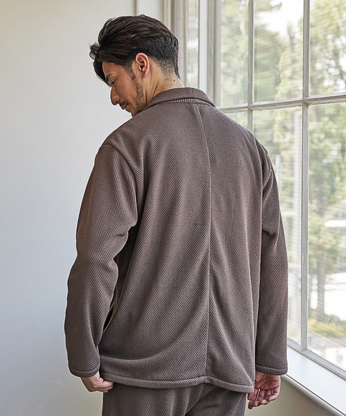 UNION STATION(ユニオンステーション)の「ボタンレスショールカラージャケット<セットアップ対応>(テーラードジャケット・メンズ・グレイッシュベージュ/ネイビー・L/M/S)」の8枚目の写真