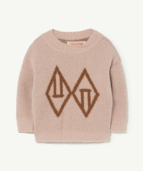 The animals observatory（ジ・アニマルズ・オブザーバトリー）の「The Animals Observatory / デザインニット ＜ベビー＞（ニット/セーター・キッズ・ブラウン/ベージュ・12M/18M）」の2枚目の写真