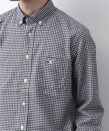 NOLLEY'S goodman | 【定番クジラアイテム】クジラワンポイント ボタンダウン ネルシャツ(シャツ/ブラウス)