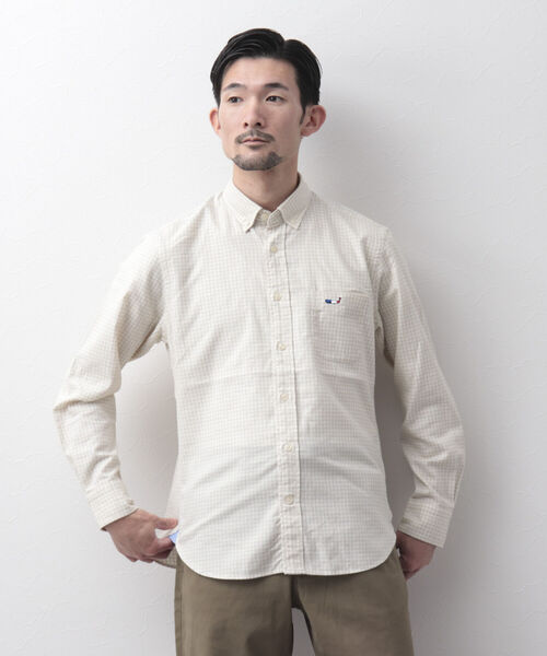 NOLLEY'S goodman（ノーリーズグッドマン）の「クジラワンポイント ボタンダウン ネルシャツ（シャツ/ブラウス・メンズ・ブラック/ネイビー/グレー/オフホワイト/ホワイト系その他/グリーン/ブルー系その他/レッド・S/M/L/XL/XXL）」の13枚目の写真