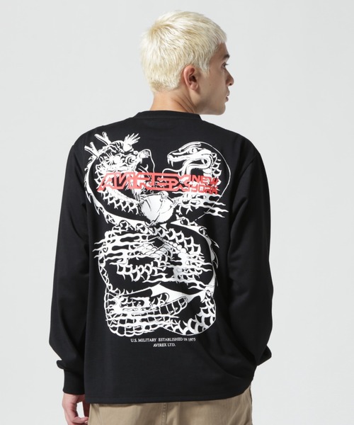 AVIREX（アヴィレックス）の「《REBUILD COLLECTION》ドラゴン スネーク 長袖Tシャツ /  L/S T-SHIRT DRAGON-N-SNAKE（Tシャツ/カットソー・メンズ・ホワイト/ブラック・M/L/2XL/XL）」の9枚目の写真