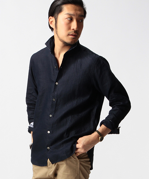 BEAMS（ビームス）の「BEAMS / カッタウェイ オックスリネンシャツ（シャツ/ブラウス・メンズ・サックスブルー/ネイビー/ホワイト・LARGE/MEDIUM/SMALL/X-LARGE）」の2枚目の写真