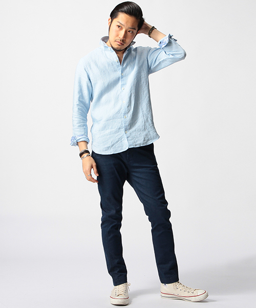 BEAMS（ビームス）の「BEAMS / カッタウェイ オックスリネンシャツ（シャツ/ブラウス・メンズ・サックスブルー/ネイビー/ホワイト・LARGE/MEDIUM/SMALL/X-LARGE）」の13枚目の写真