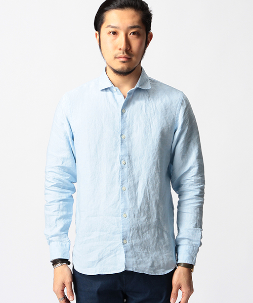 BEAMS（ビームス）の「BEAMS / カッタウェイ オックスリネンシャツ（シャツ/ブラウス・メンズ・サックスブルー/ネイビー/ホワイト・LARGE/MEDIUM/SMALL/X-LARGE）」の16枚目の写真