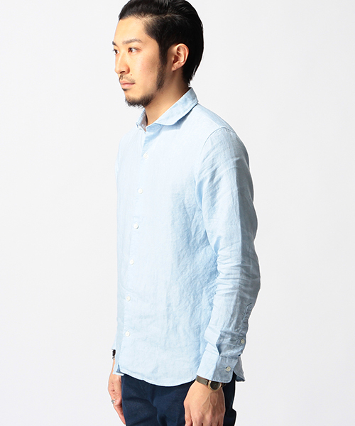 BEAMS（ビームス）の「BEAMS / カッタウェイ オックスリネンシャツ（シャツ/ブラウス・メンズ・サックスブルー/ネイビー/ホワイト・LARGE/MEDIUM/SMALL/X-LARGE）」の17枚目の写真