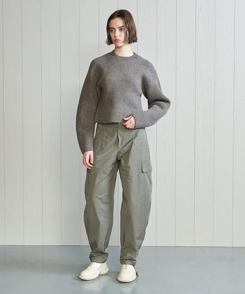 H　BEAUTY&YOUTH UNITED ARROWS（エイチビューティーアンドユースユナイテッドアローズ）の「＜H＞WOOL NYLON  CURVY PULLOVER/ニット（ニット/セーター・レディース・ダークグレー/モカ・FREE）」の6枚目の写真
