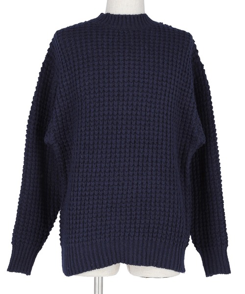 coca(coca)(コカ)の「メンズふんわりタック編みニット(ニット/セーター・メンズ・ネイビー/グレー・M/L)」の11枚目の写真