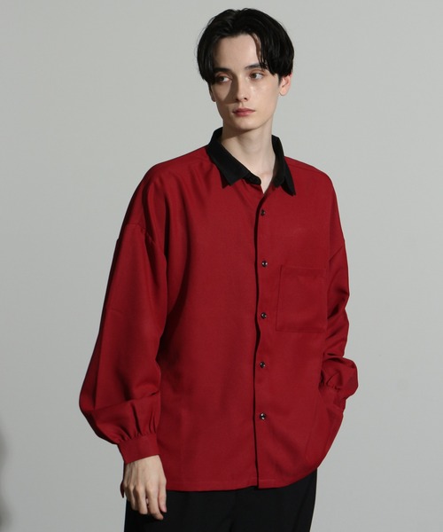 セール】【別注】Balloon Sleeve Oversized Shirt/ヘビーツイル