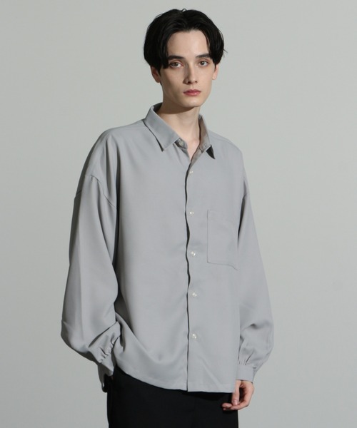 セール】【別注】Balloon Sleeve Oversized Shirt/ヘビーツイル