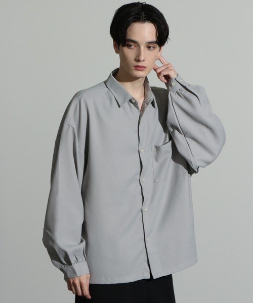 セール】【別注】Balloon Sleeve Oversized Shirt/ヘビーツイル