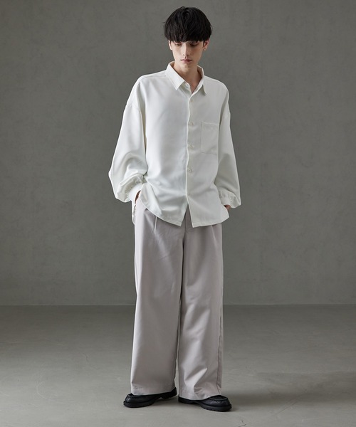 Art re A select（アトリエセレクト）の「【別注】Balloon Sleeve Oversized Shirt/ヘビーツイル  バルーンスリーブ オーバーサイズ トロミ レギュラーカラーシャツ（シャツ/ブラウス・メンズ・ワイン/ブラック/ブルー/ブラック系その他/ホワイト系その他/レッド系その他/ライトグレー/ホワイト/ベージュ・M/L）」の22枚目の写真