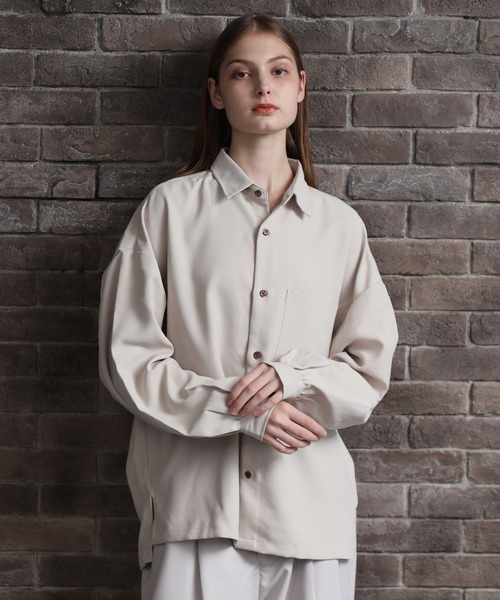 Art re A select（アトリエセレクト）の「【別注】Balloon Sleeve Oversized Shirt/ヘビーツイル  バルーンスリーブ オーバーサイズ トロミ レギュラーカラーシャツ（シャツ/ブラウス・メンズ・ワイン/ブラック/ブルー/ブラック系その他/ホワイト系その他/レッド系その他/ライトグレー/ホワイト/ベージュ・M/L）」の16枚目の写真