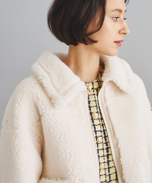 Diagram ダイアグラム ボア ムートン ライダースジャケットオフホワイト Diagram ダイアグラム ボア ムートン ライダースジャケットオフホワイト