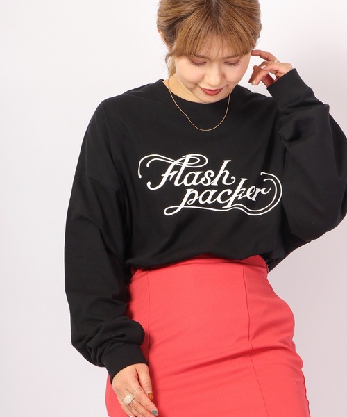 FLASH PACKER(フラッシュパッカー)の「FLASH PACKER ビッグシルエット 長袖Tシャツ(Tシャツ/カットソー・メンズ・ホワイト/ブラック・XL/M/L)」の16枚目の写真