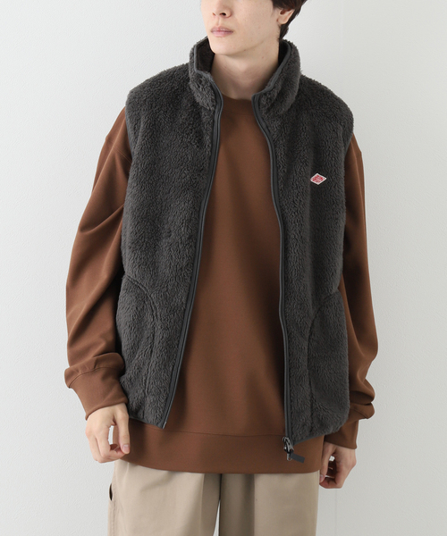 【DANTON / ダントン】 HIGH PILE ZIP STAND COLLAR VEST