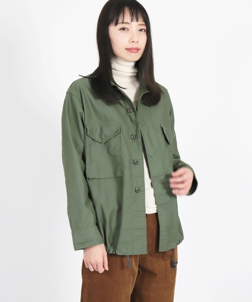 D.M.G.（ドミンゴ）の「[D.M.G. / ディーエムジー] モールスキン　BIGミリタリーブルゾン（ブルゾン・レディース・オリーブ・FREE）」の2枚目の写真