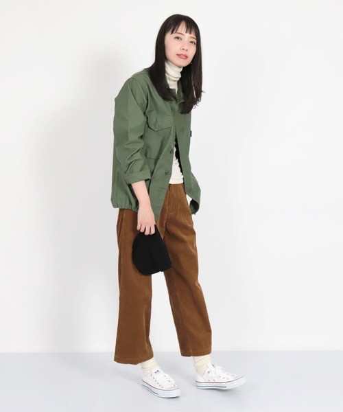 D.M.G.（ドミンゴ）の「[D.M.G. / ディーエムジー] モールスキン　BIGミリタリーブルゾン（ブルゾン・レディース・オリーブ・FREE）」の9枚目の写真