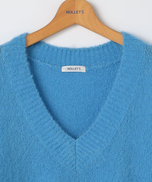 NOLLEY’S(ノーリーズ)の「◇【WEB限定】起毛モヘヤパフスリーブVネックプルオーバーニット(ニット/セーター・レディース・オリーブ/ライトブルー/ピンク・38)」の14枚目の写真