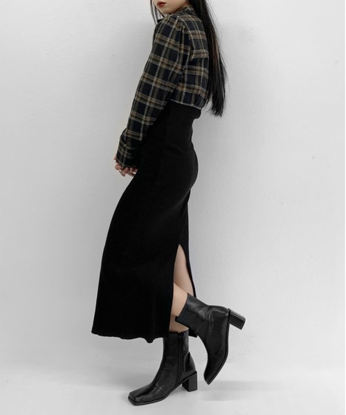 LVEU.(ラブユ.)の「【LVEU.】レースアップデザインジップシャツ / チェックシャツ シャツ レースアップ ブラック(シャツ/ブラウス・レディース・ブラック/ベージュ/ブラウン・FREE)」の5枚目の写真