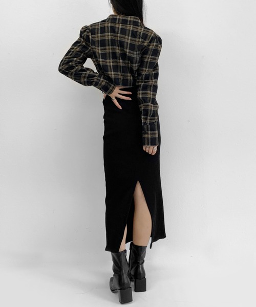 LVEU.(ラブユ.)の「【LVEU.】レースアップデザインジップシャツ / チェックシャツ シャツ レースアップ ブラック(シャツ/ブラウス・レディース・ブラック/ベージュ/ブラウン・FREE)」の9枚目の写真