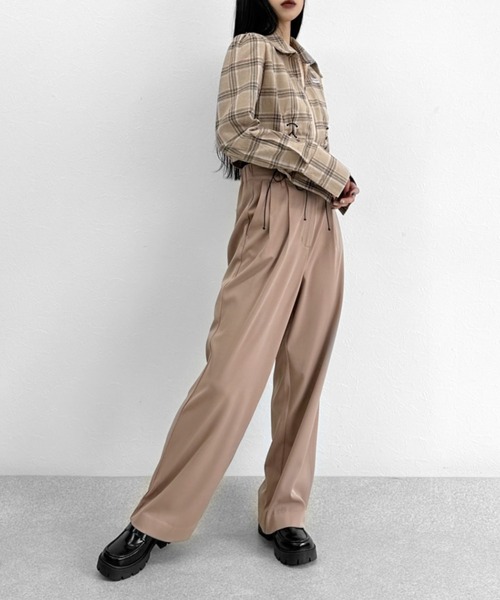 LVEU.(ラブユ.)の「【LVEU.】レースアップデザインジップシャツ / チェックシャツ シャツ レースアップ ブラック(シャツ/ブラウス・レディース・ブラック/ベージュ/ブラウン・FREE)」の21枚目の写真