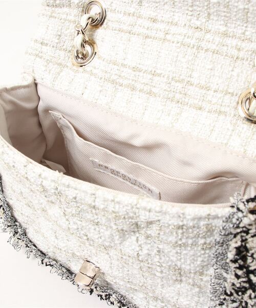 EDIT COLOGNE（エディットコロン）の「【美人百花11月号タイアップ 休井美郷さん着用商品】キルティングミニショルダーバッグ（ショルダーバッグ・レディース・ブラック/ホワイト・ﾌﾘ-）」の6枚目の写真