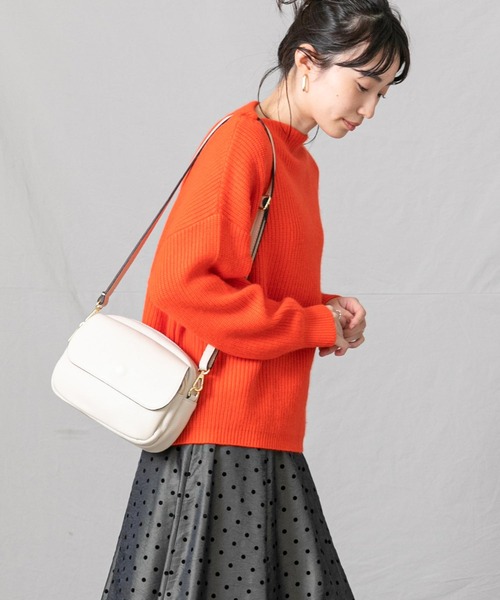 Gready Brilliant(グレディブリリアン)の「アンゴラ混片畦ボトルネックニット(ニット/セーター・レディース・オレンジ/ブラック系・FREE)」の18枚目の写真