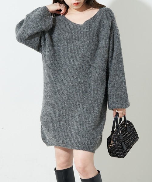 Chico（チコ）の「メランジボートネックミニワンピース（ワンピース