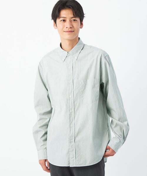 green label relaxing(グリーンレーベルリラクシング)の「パターンストライプ ジャストルーズ ボタンダウン シャツ(シャツ/ブラウス・メンズ・ライトブルー/イエロー/ケリー・XL/L/S/M)」の2枚目の写真