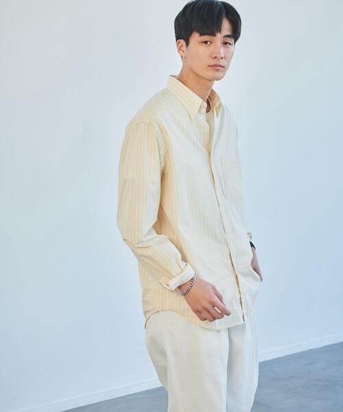 green label relaxing(グリーンレーベルリラクシング)の「パターンストライプ ジャストルーズ ボタンダウン シャツ(シャツ/ブラウス・メンズ・ライトブルー/イエロー/ケリー・XL/L/S/M)」の3枚目の写真