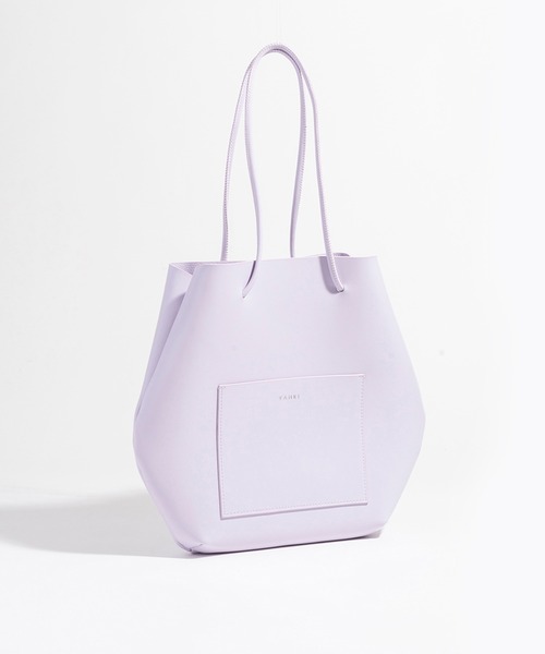 YAHKI（ヤーキ）の「YAHKI/ヤーキ TOTE BAG トートバッグ ハンドバッグ パステルカラー（ハンドバッグ・レディース・ライトグリーン/ブラック/ライラック/アイボリー・FREE）」の4枚目の写真