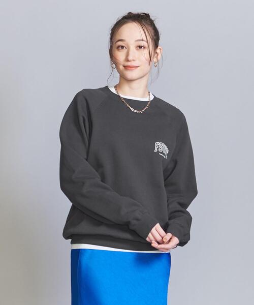 BEAUTY&YOUTH クルーネックスウェットS スムース カラー クルーネック スウェット ‐ウォッシャブル‐