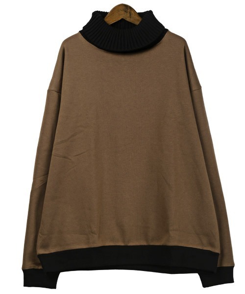 LUXSTYLE(ラグスタイル)の「裏起毛ニットタートルネックスウェット(ニット/セーター・メンズ・杢グレー/キナリ/ブラウン・M/L)」の10枚目の写真
