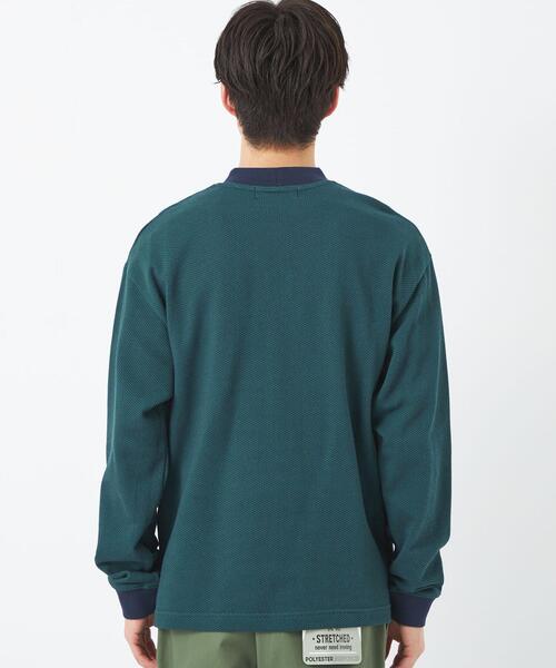 green label relaxing(グリーンレーベルリラクシング)の「鹿の子 モックネック ロングスリーブ カットソー(Tシャツ/カットソー・メンズ・ライトブルー/ネイビー/ベージュ・M/S/XL/L)」の6枚目の写真