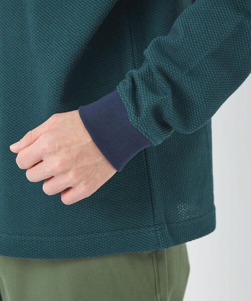 green label relaxing(グリーンレーベルリラクシング)の「鹿の子 モックネック ロングスリーブ カットソー(Tシャツ/カットソー・メンズ・ライトブルー/ネイビー/ベージュ・M/S/XL/L)」の8枚目の写真