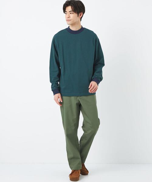 green label relaxing(グリーンレーベルリラクシング)の「鹿の子 モックネック ロングスリーブ カットソー(Tシャツ/カットソー・メンズ・ライトブルー/ネイビー/ベージュ・M/S/XL/L)」の10枚目の写真